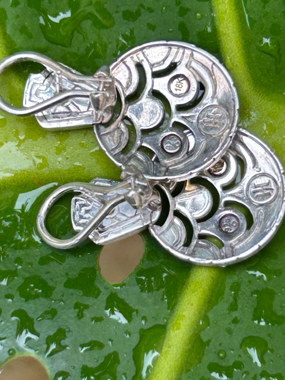 John Hardy Legends Naga collection round drop earrings sterling silver 18K gold - Picture 8 of 15